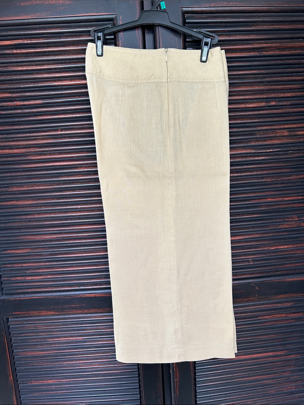 Wide-Leg Cropped Pants in Light Beige
